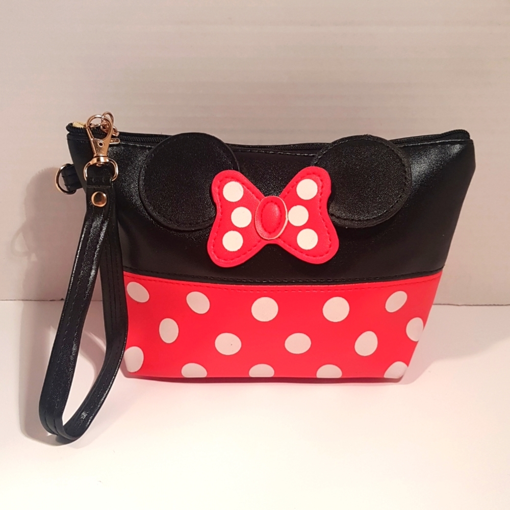 Minnie Mouse Cosmetic Bag Black/Red & White Polkadot